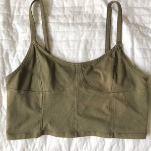 American Eagle, Olive Green, Tank Top, Crop Top